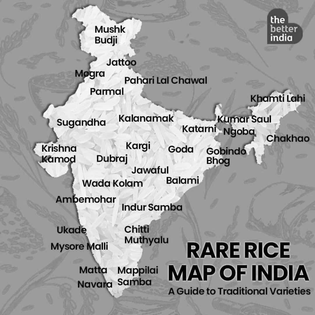 rare rice map of India